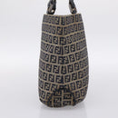 FENDI Zucchino Canvas Hand Bag Navy Silver Auth BA15304-3