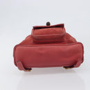 GUCCI Bamboo Backpack Suede Red Gold Tone 003 1705 0030 Auth BA15308-5