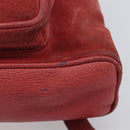GUCCI Bamboo Backpack Suede Red Gold Tone 003 1705 0030 Auth BA15308-6