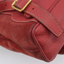 GUCCI Bamboo Backpack Suede Red Gold Tone 003 1705 0030 Auth BA15308-19