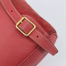 GUCCI Bamboo Backpack Suede Red Gold Tone 003 1705 0030 Auth BA15308-10