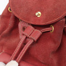 GUCCI Bamboo Backpack Suede Red Gold Tone 003 1705 0030 Auth BA15308-23