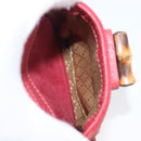 GUCCI Bamboo Backpack Suede Red Gold Tone 003 1705 0030 Auth BA15308-29