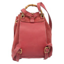 GUCCI Bamboo Backpack Suede Red Gold Tone 003 1705 0030 Auth BA15308-2