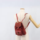 GUCCI Bamboo Backpack Suede Red Gold Tone 003 1705 0030 Auth BA15308-30