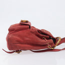 GUCCI Bamboo Backpack Suede Red Gold Tone 003 1705 0030 Auth BA15308-3