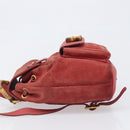 GUCCI Bamboo Backpack Suede Red Gold Tone 003 1705 0030 Auth BA15308-4