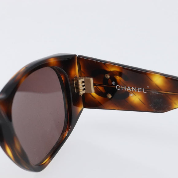 CHANEL Tortoise Pattern Sunglasses Plastic Brown Gold CC Auth BA15309