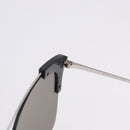 PRADA Sunglasses Metal Silver Black Auth BA15310-10