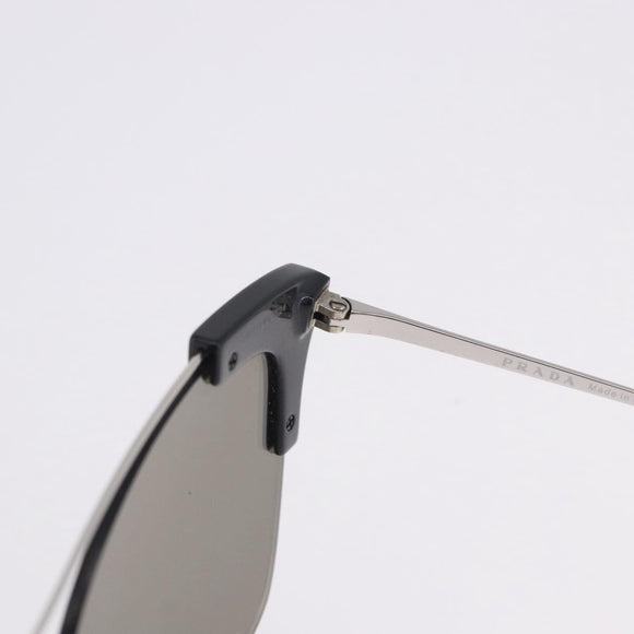 PRADA Sunglasses Metal Silver Black Auth BA15310