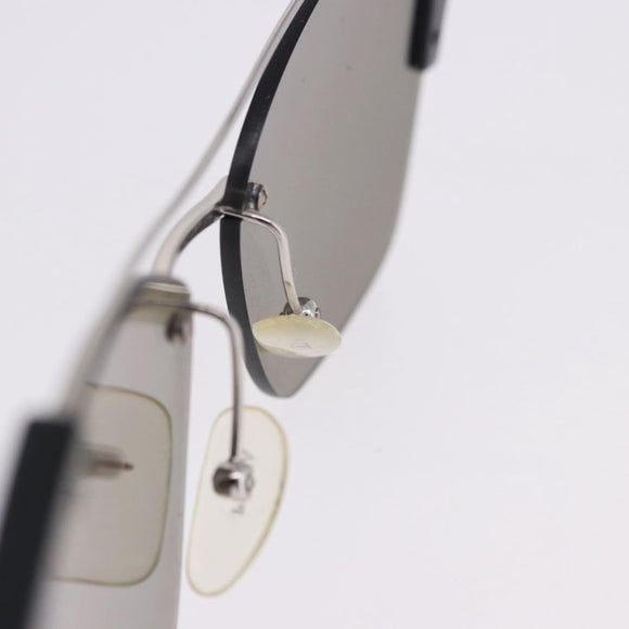 PRADA Sunglasses Metal Silver Black Auth BA15310