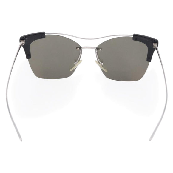 PRADA Sunglasses Metal Silver Black Auth BA15310