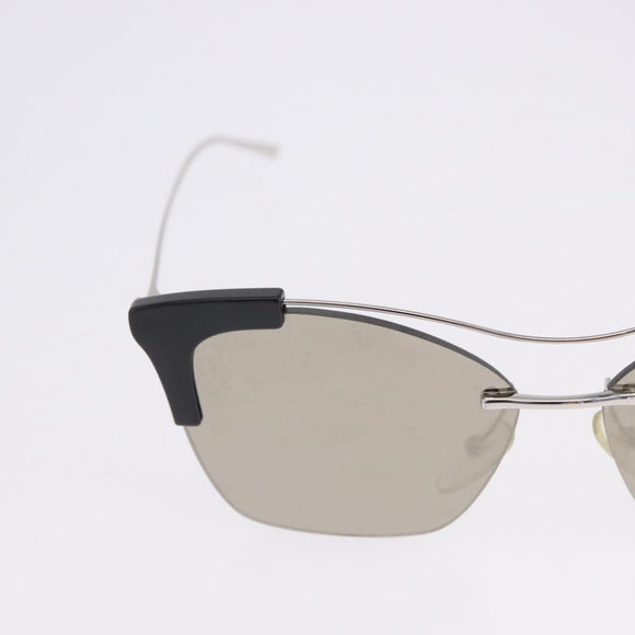 PRADA Sunglasses Metal Silver Black Auth BA15310
