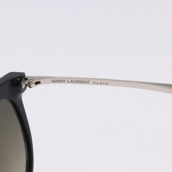 SAINT LAURENT Sunglasses Plastic Black Silver Auth BA15311