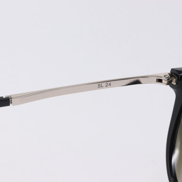 SAINT LAURENT Sunglasses Plastic Black Silver Auth BA15311