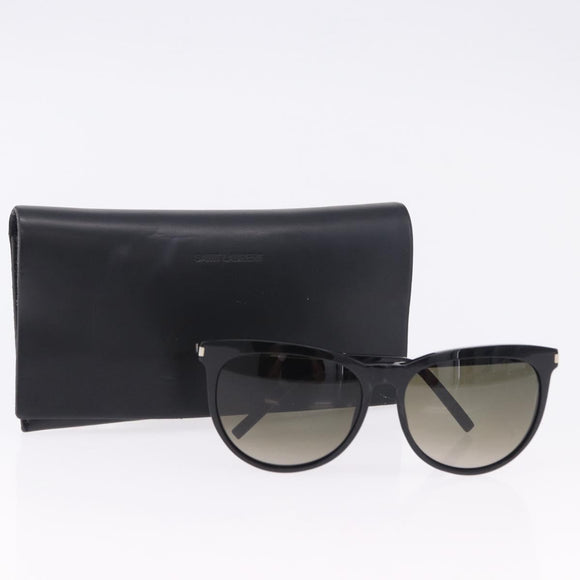 SAINT LAURENT Sunglasses Plastic Black Silver Auth BA15311