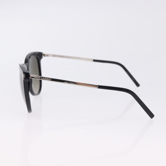 SAINT LAURENT Sunglasses Plastic Black Silver Auth BA15311