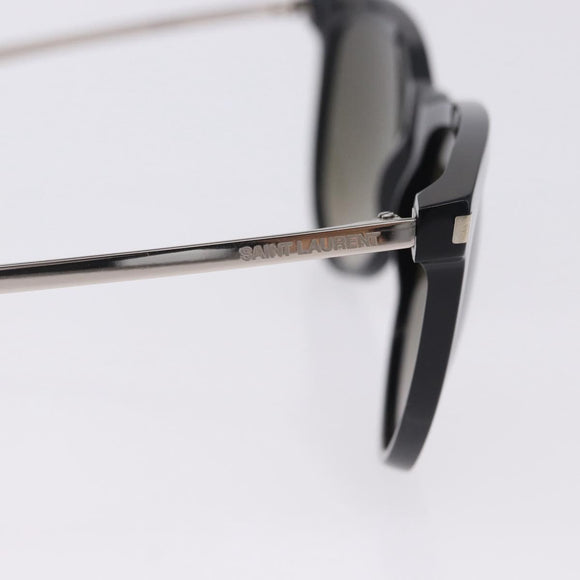 SAINT LAURENT Sunglasses Plastic Black Silver Auth BA15311