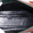 BALLY Hand Bag Leather 2way Green Gold Tone Auth BA15313-12