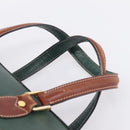 BALLY Hand Bag Leather 2way Green Gold Tone Auth BA15313-14