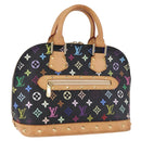 LOUIS VUITTON Monogram Multicolor Alma Hand Bag Black M92646 LV Auth BA15314V-1