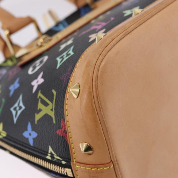 LOUIS VUITTON Monogram Multicolor Alma Hand Bag Black M92646 LV Auth BA15314V