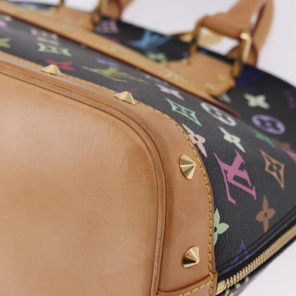 LOUIS VUITTON Monogram Multicolor Alma Hand Bag Black M92646 LV Auth BA15314V