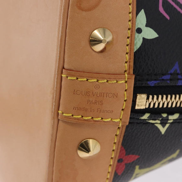 LOUIS VUITTON Monogram Multicolor Alma Hand Bag Black M92646 LV Auth BA15314V