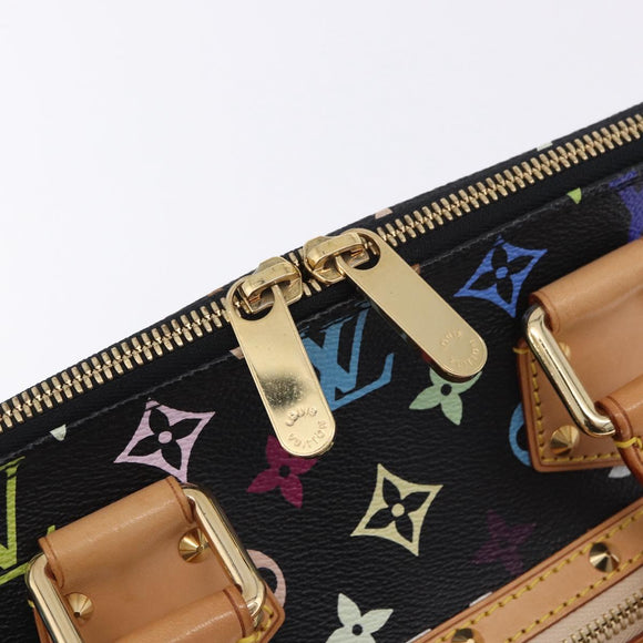 LOUIS VUITTON Monogram Multicolor Alma Hand Bag Black M92646 LV Auth BA15314V