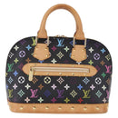 LOUIS VUITTON Monogram Multicolor Alma Hand Bag Black M92646 LV Auth BA15314V-13