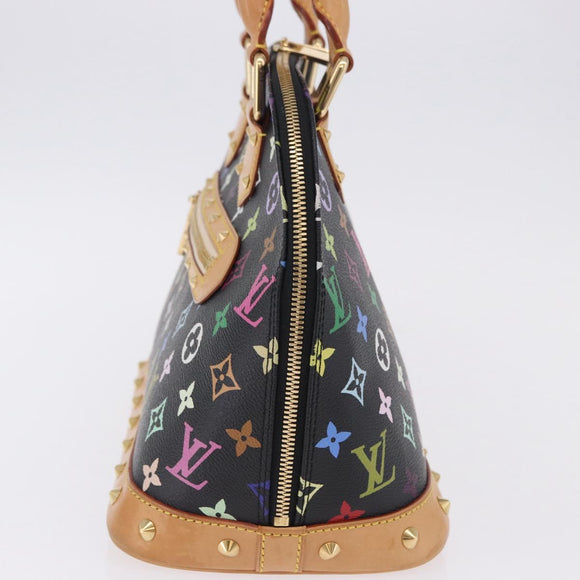 LOUIS VUITTON Monogram Multicolor Alma Hand Bag Black M92646 LV Auth BA15314V