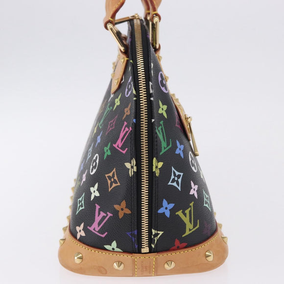 LOUIS VUITTON Monogram Multicolor Alma Hand Bag Black M92646 LV Auth BA15314V