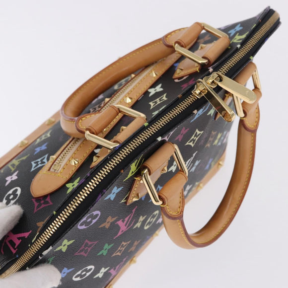 LOUIS VUITTON Monogram Multicolor Alma Hand Bag Black M92646 LV Auth BA15314V