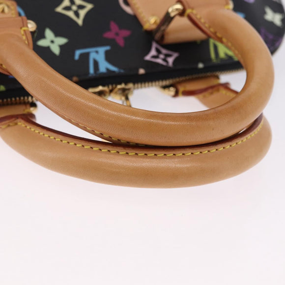 LOUIS VUITTON Monogram Multicolor Alma Hand Bag Black M92646 LV Auth BA15314V