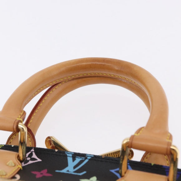 LOUIS VUITTON Monogram Multicolor Alma Hand Bag Black M92646 LV Auth BA15314V
