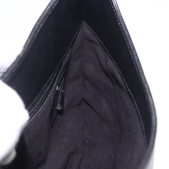 Salvatore Ferragamo Gancini Hand Bag Leather Black Silver Auth BA15316A
