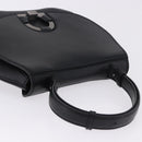 Salvatore Ferragamo Gancini Hand Bag Leather Black Silver Auth BA15316A-6