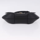 Salvatore Ferragamo Gancini Hand Bag Leather Black Silver Auth BA15316A-9