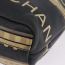 CHANEL Central Station Tote Bag PVC Leather Black Silver CC Auth BA15317-14