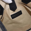 CHANEL Central Station Tote Bag PVC Leather Black Silver CC Auth BA15317-16