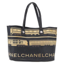 CHANEL Central Station Tote Bag PVC Leather Black Silver CC Auth BA15317-2