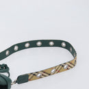 BURBERRY Hand Bag Leather 2way Green Silver Auth BA15318A-10