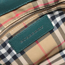 BURBERRY Hand Bag Leather 2way Green Silver Auth BA15318A-19