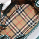 BURBERRY Hand Bag Leather 2way Green Silver Auth BA15318A-20
