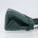BURBERRY Hand Bag Leather 2way Green Silver Auth BA15318A-4