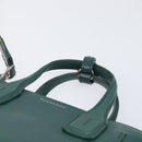 BURBERRY Hand Bag Leather 2way Green Silver Auth BA15318A-8