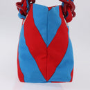 Miu Miu Chain Tote Bag Canvas Red Blue Auth BA15319V-5