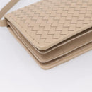 BOTTEGA VENETA INTRECCIATO Shoulder Bag Leather Beige Auth BA15321V-11