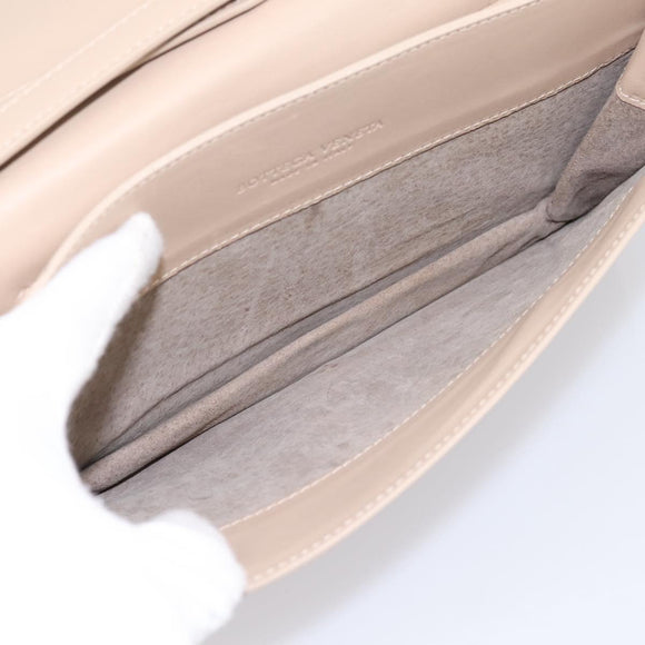 BOTTEGA VENETA INTRECCIATO Shoulder Bag Leather Beige Auth BA15321V