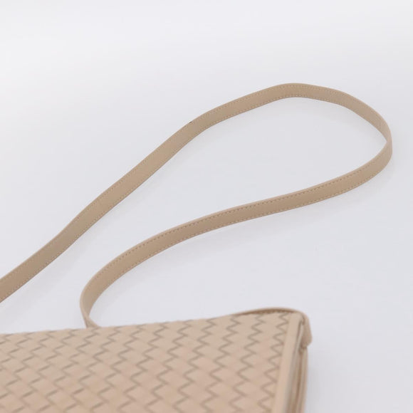 BOTTEGA VENETA INTRECCIATO Shoulder Bag Leather Beige Auth BA15321V